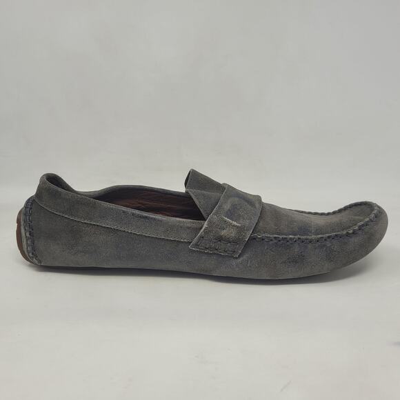 Jimmy Choo Shoes EU44.5 US11.5 Gray Suede Driving Loafers Slip On Moccasin Italy - Picture 9 of 14